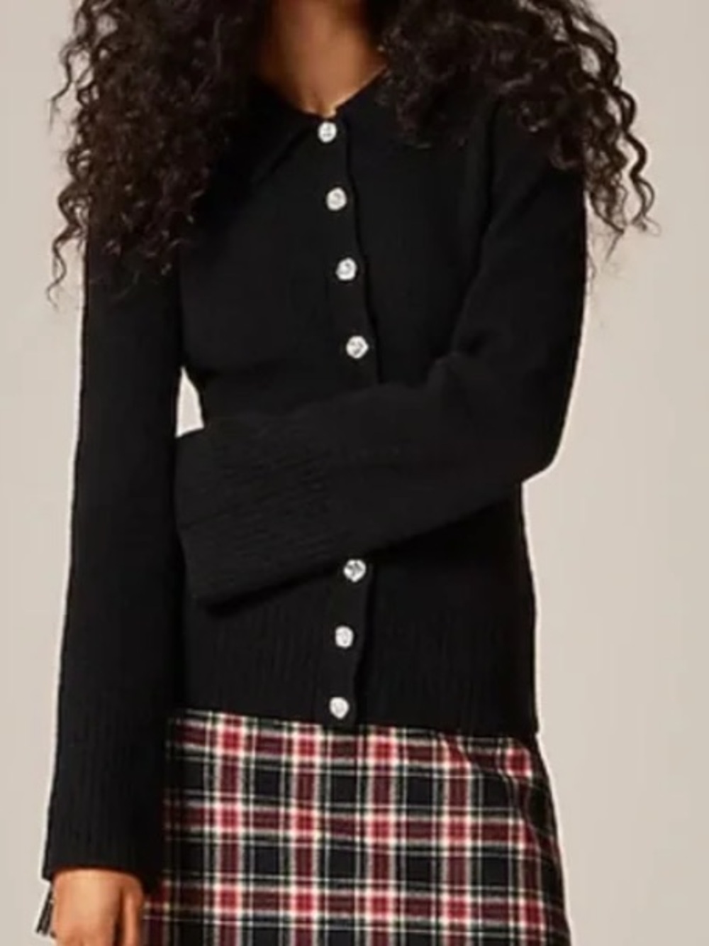 J. Crew Milano Stitch Cinched Waist Black
Cardigan W| Embellished Buttons S NWT